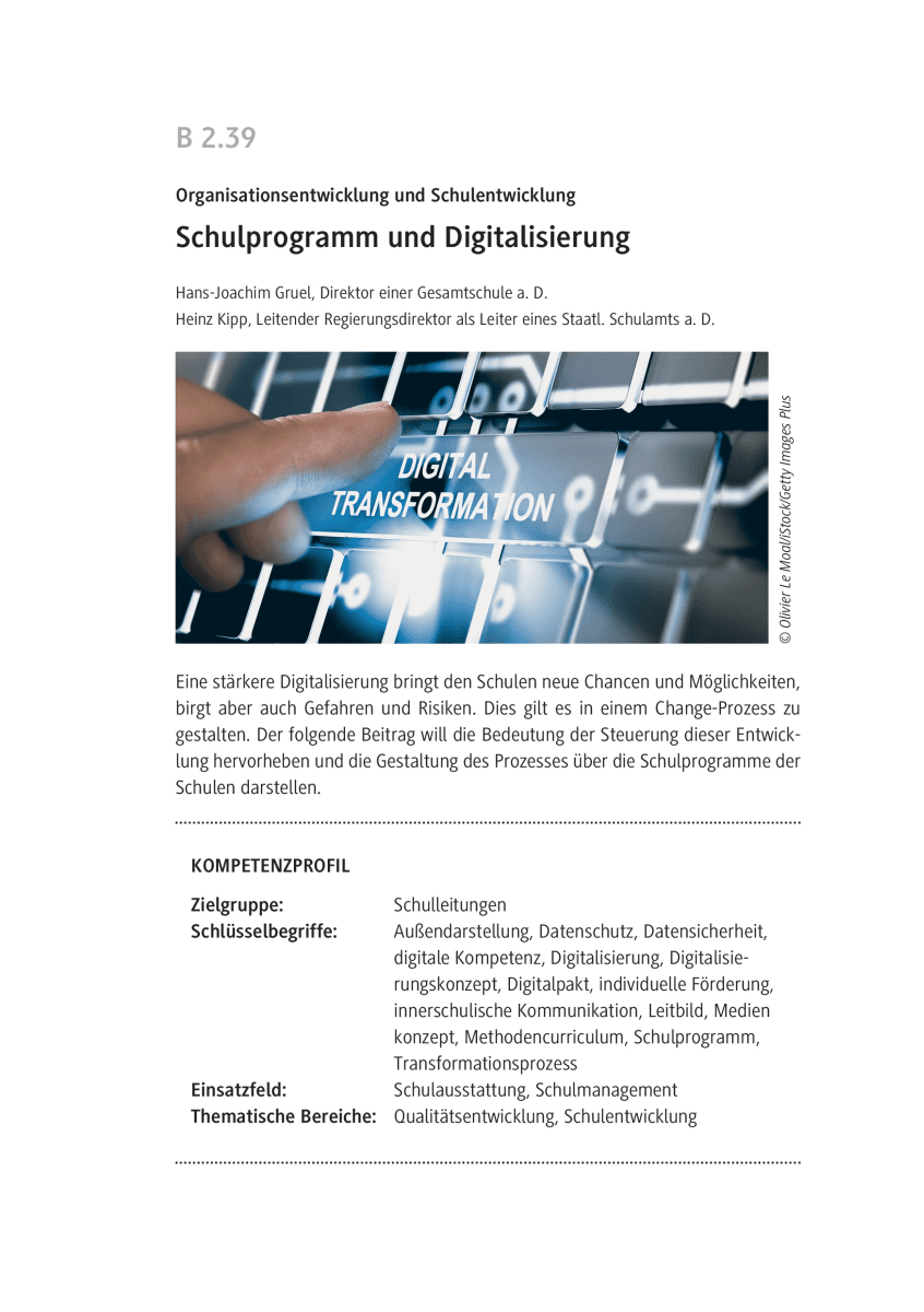 Schulprogramm und Digitalisierung