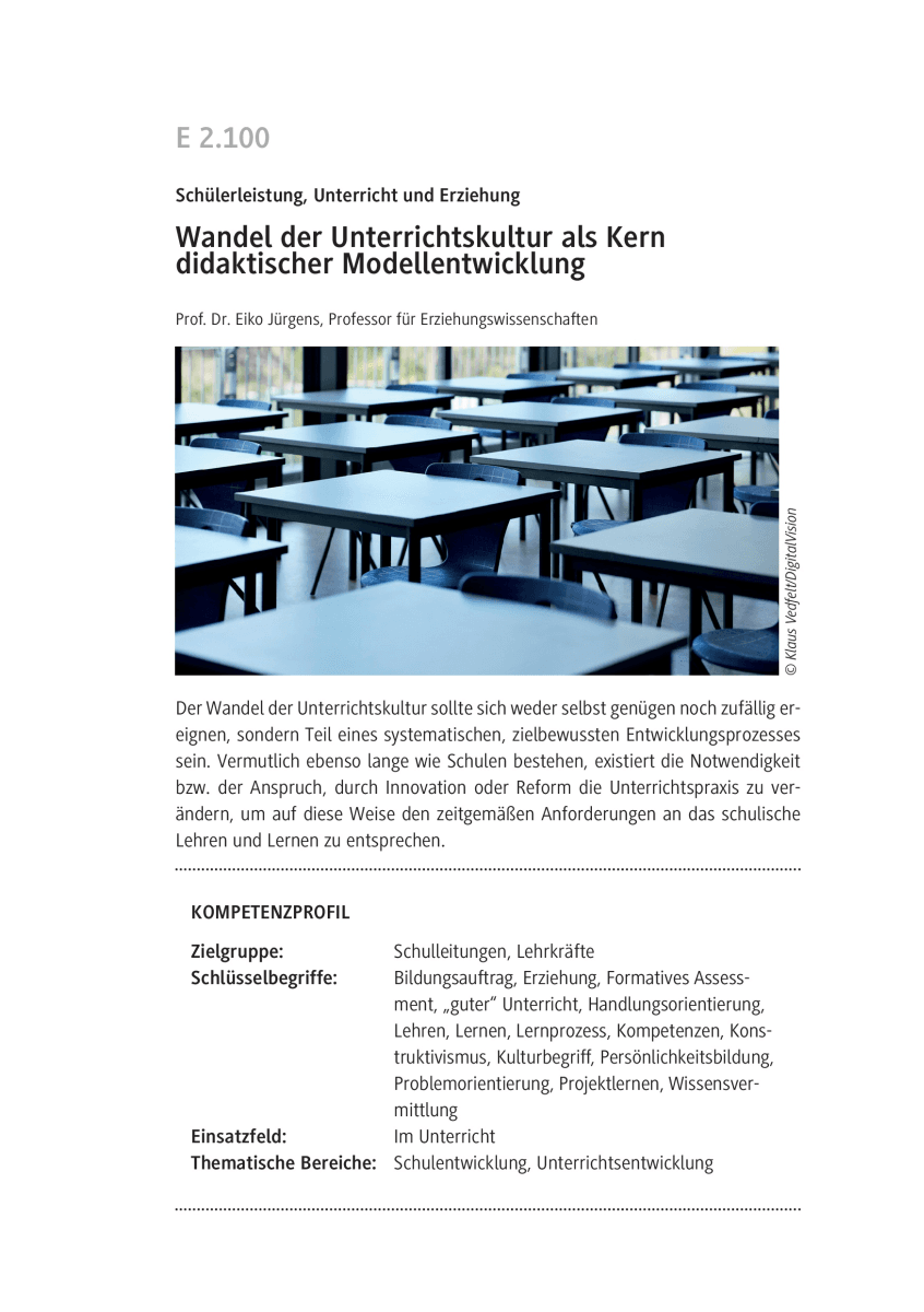 Wandel der Unterrichtskultur