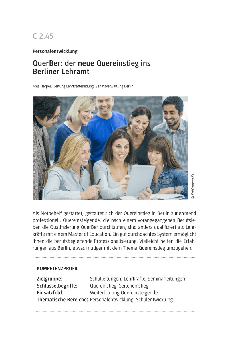 QuerBer: der neue Quereinstieg ins Berliner Lehramt