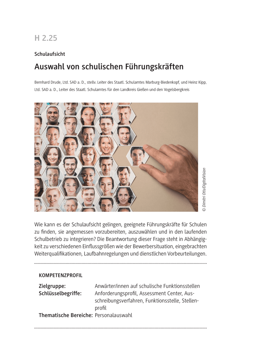 Auswahl von schulischen Führungskräften