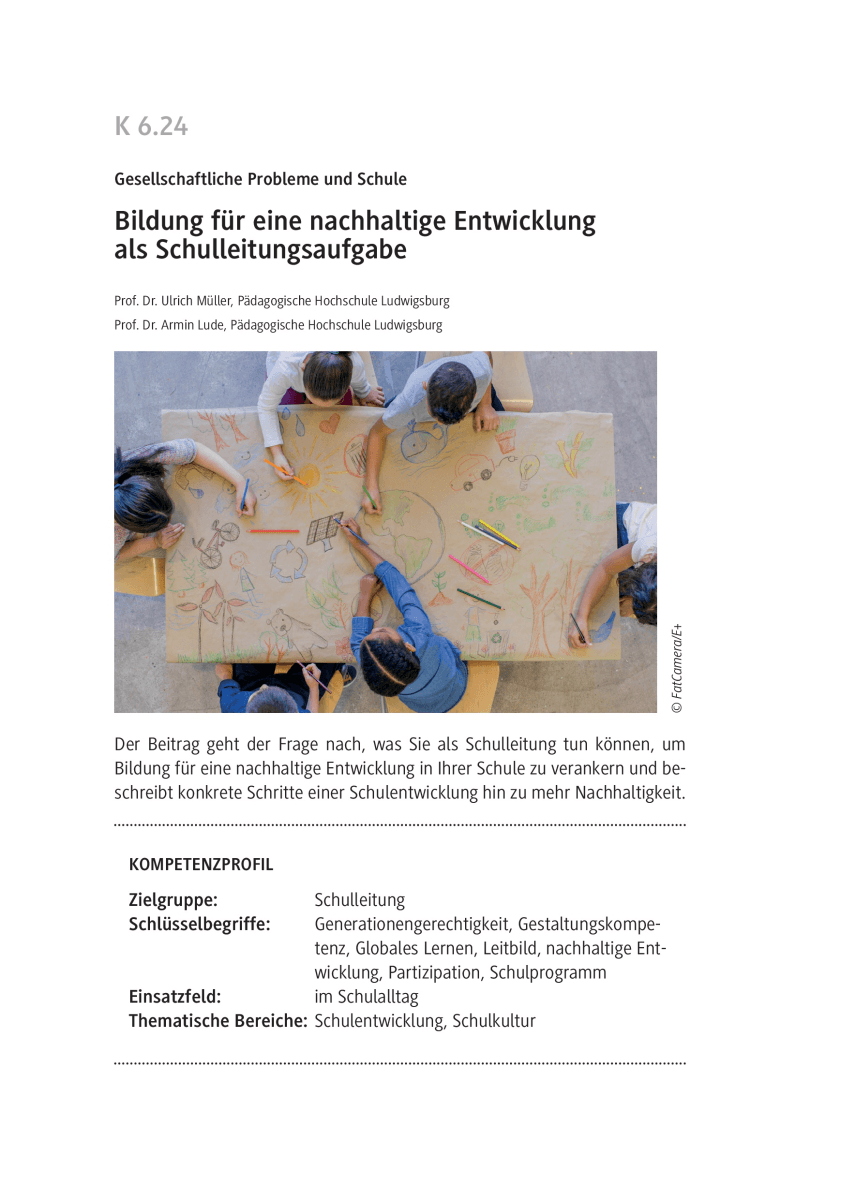 Bildung für eine nachhaltige Entwicklung als Schulleitungsaufgabe