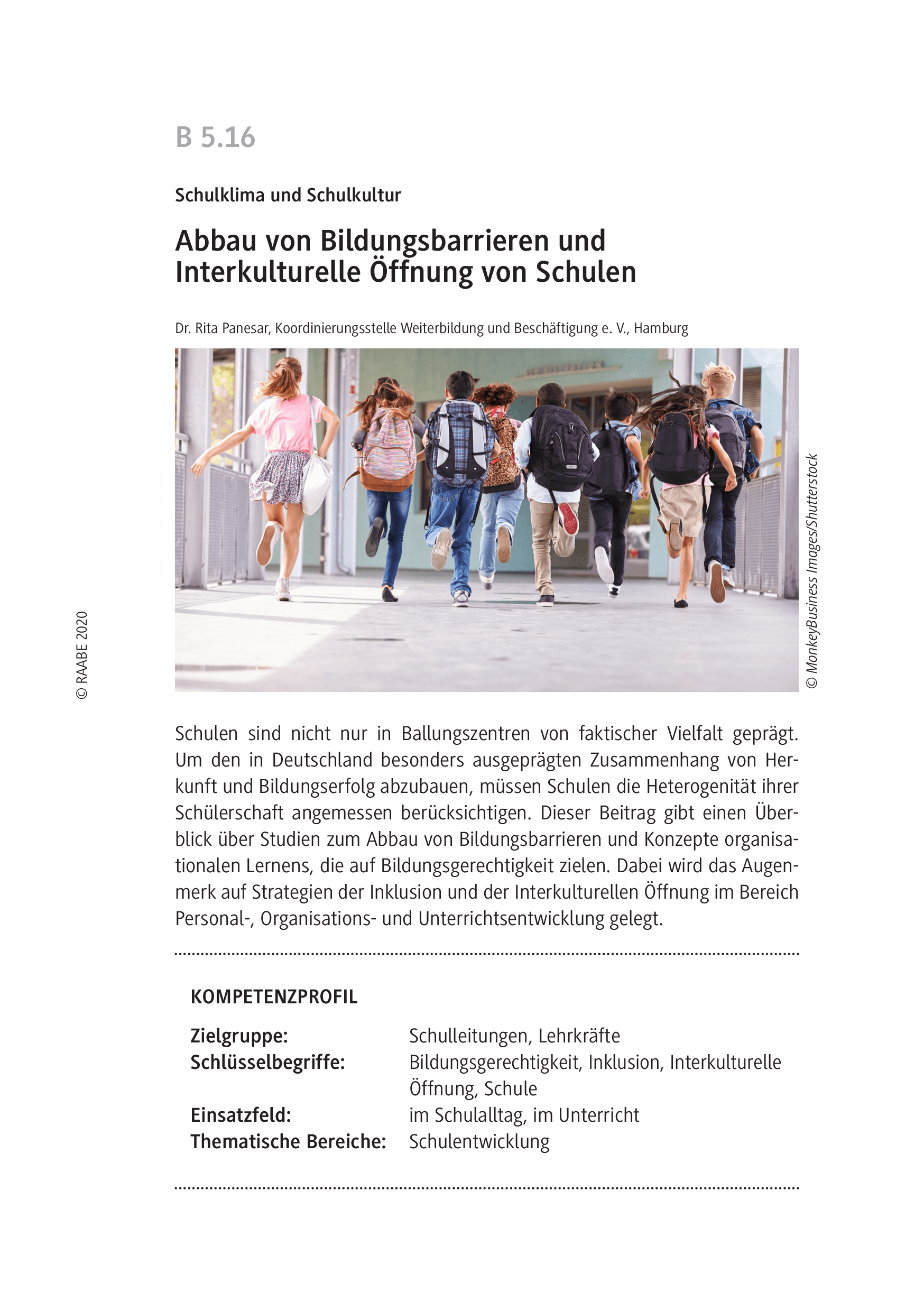 Abbau von Bildungsbarrieren und interkulturelle Öffnung von Schulen