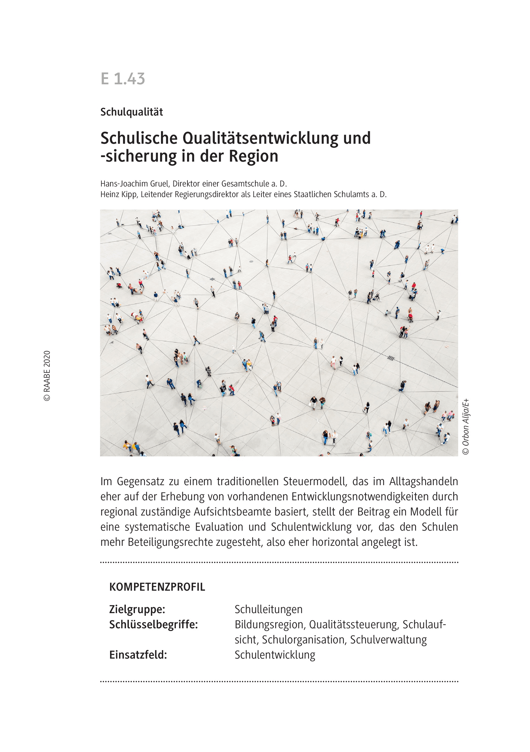 Schulische Qualitätsentwicklung und -sicherung in der Region