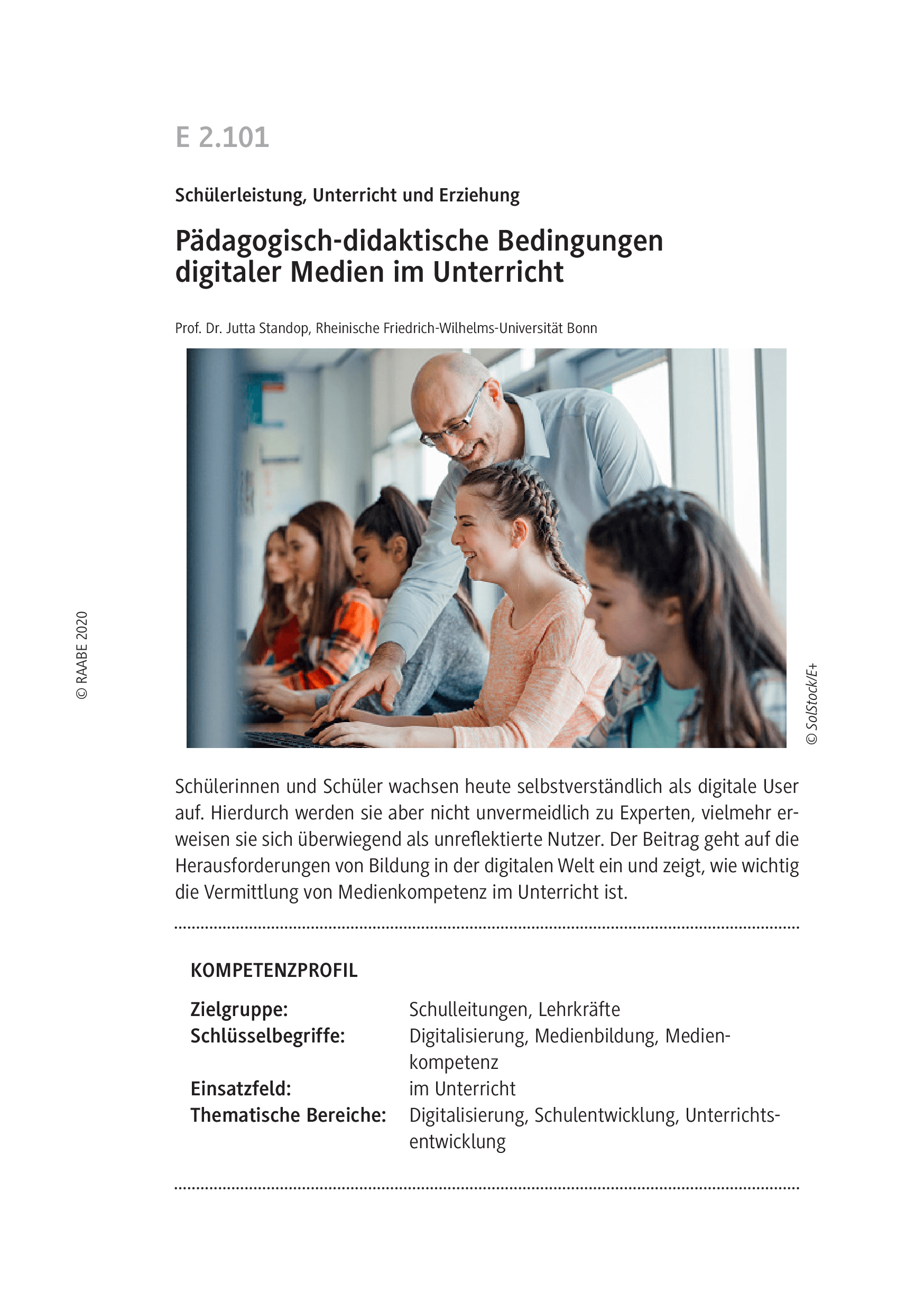 Pädagogisch-didaktische Bedingungen digitaler Medien im Unterricht