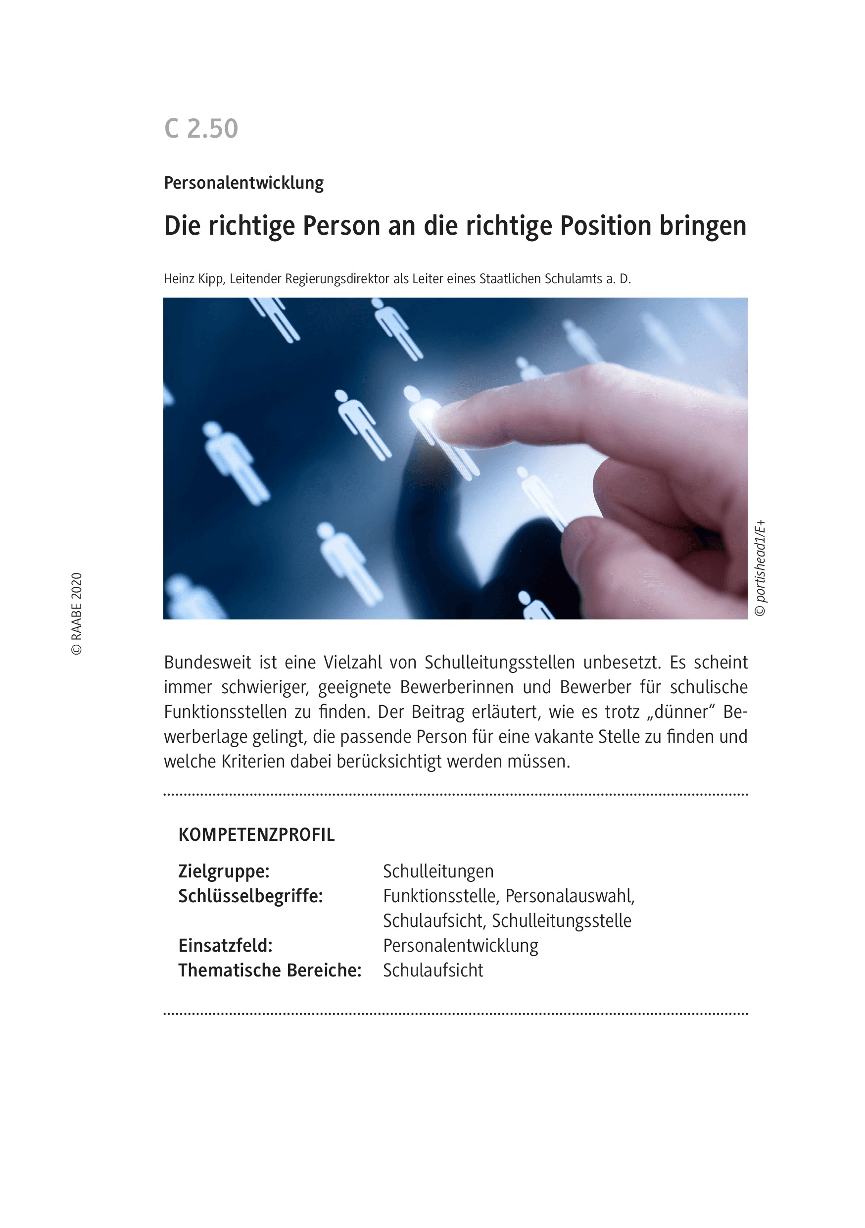 Die richtige Person an die richtige Position bringen