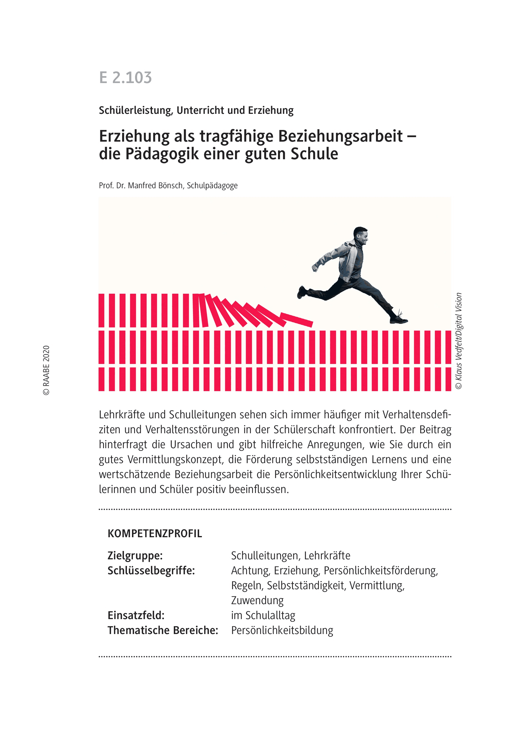 Erziehung als tragfähige Beziehungsarbeit