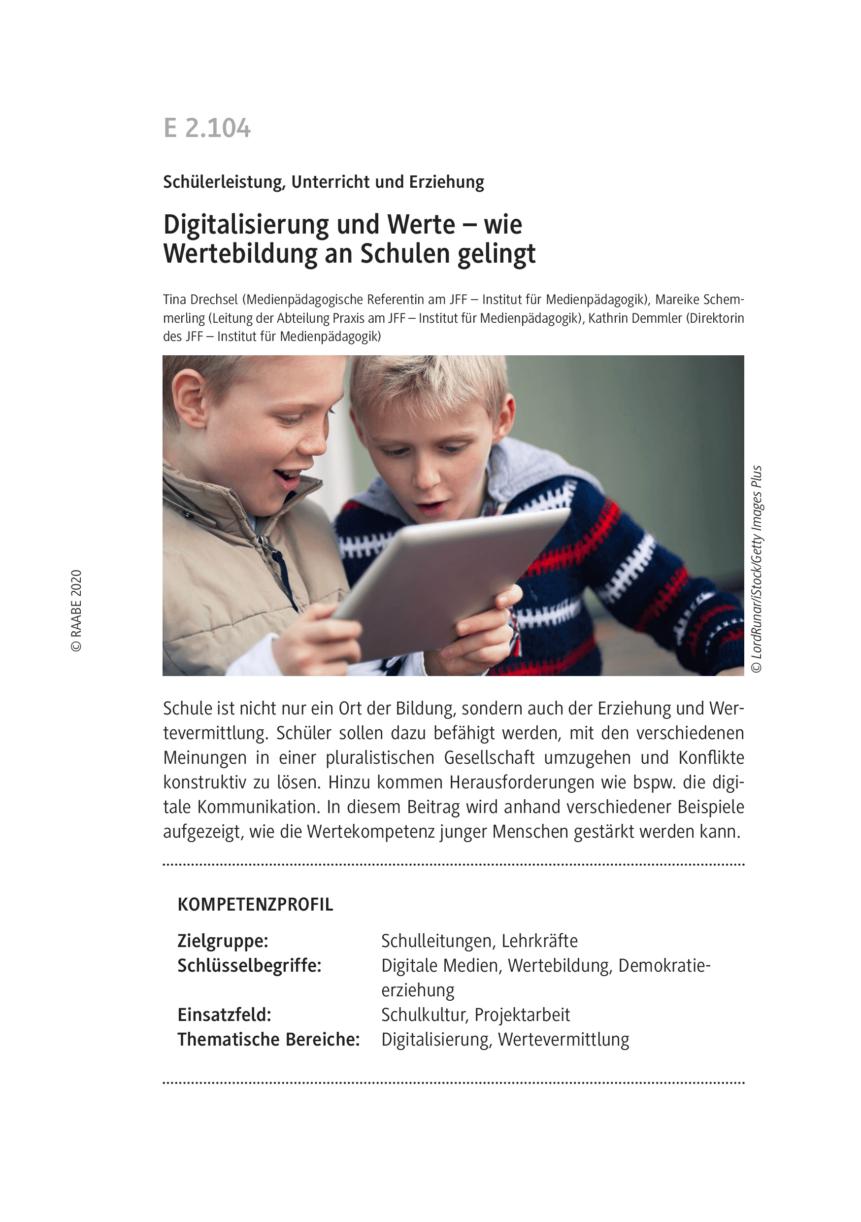 Digitalisierung und Werte