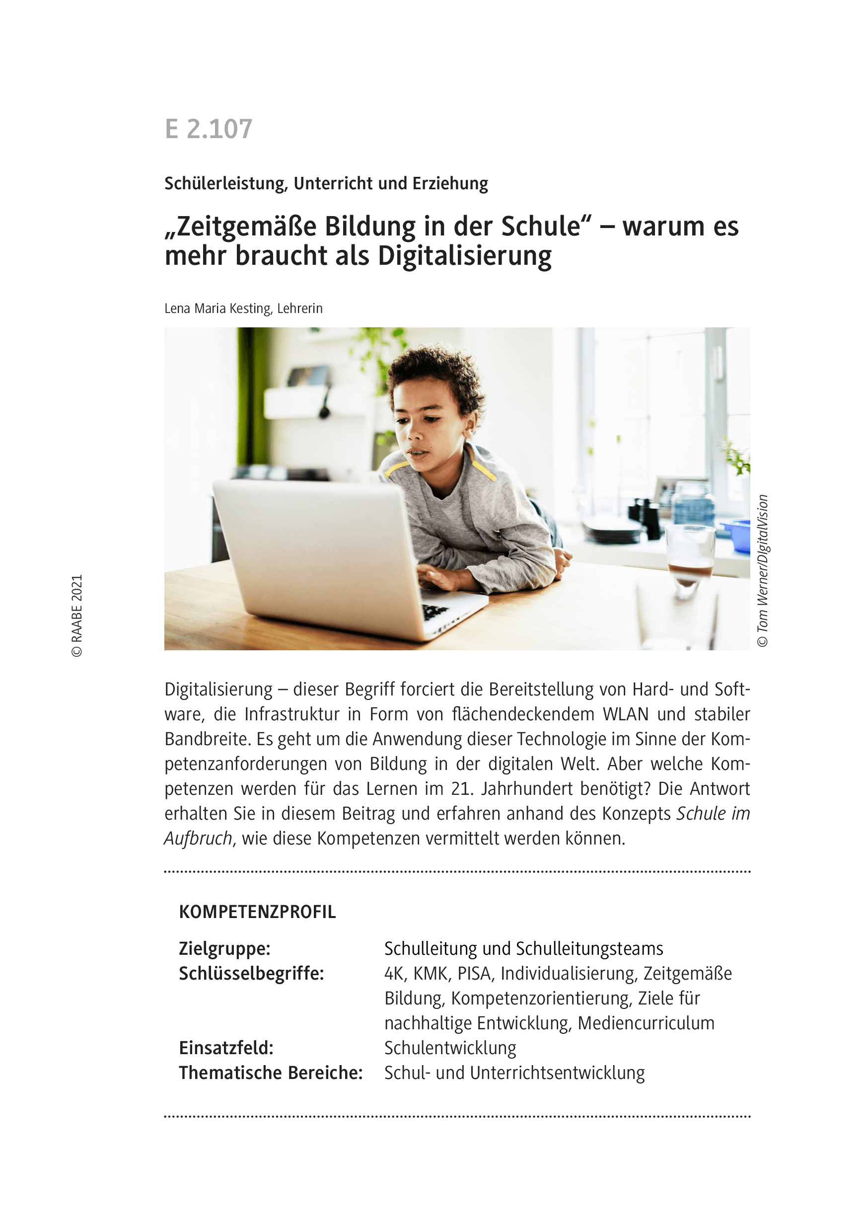 Zeitgemäße Bildung in der Schule