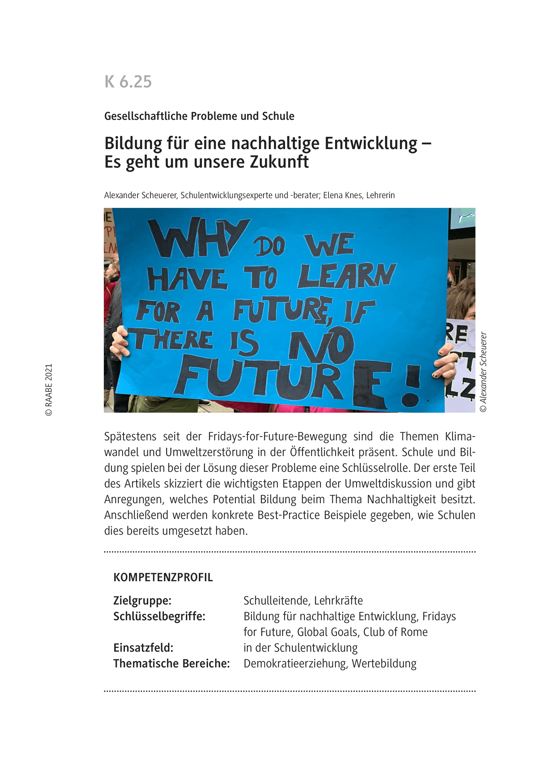 Bildung für eine nachhaltige Entwicklung