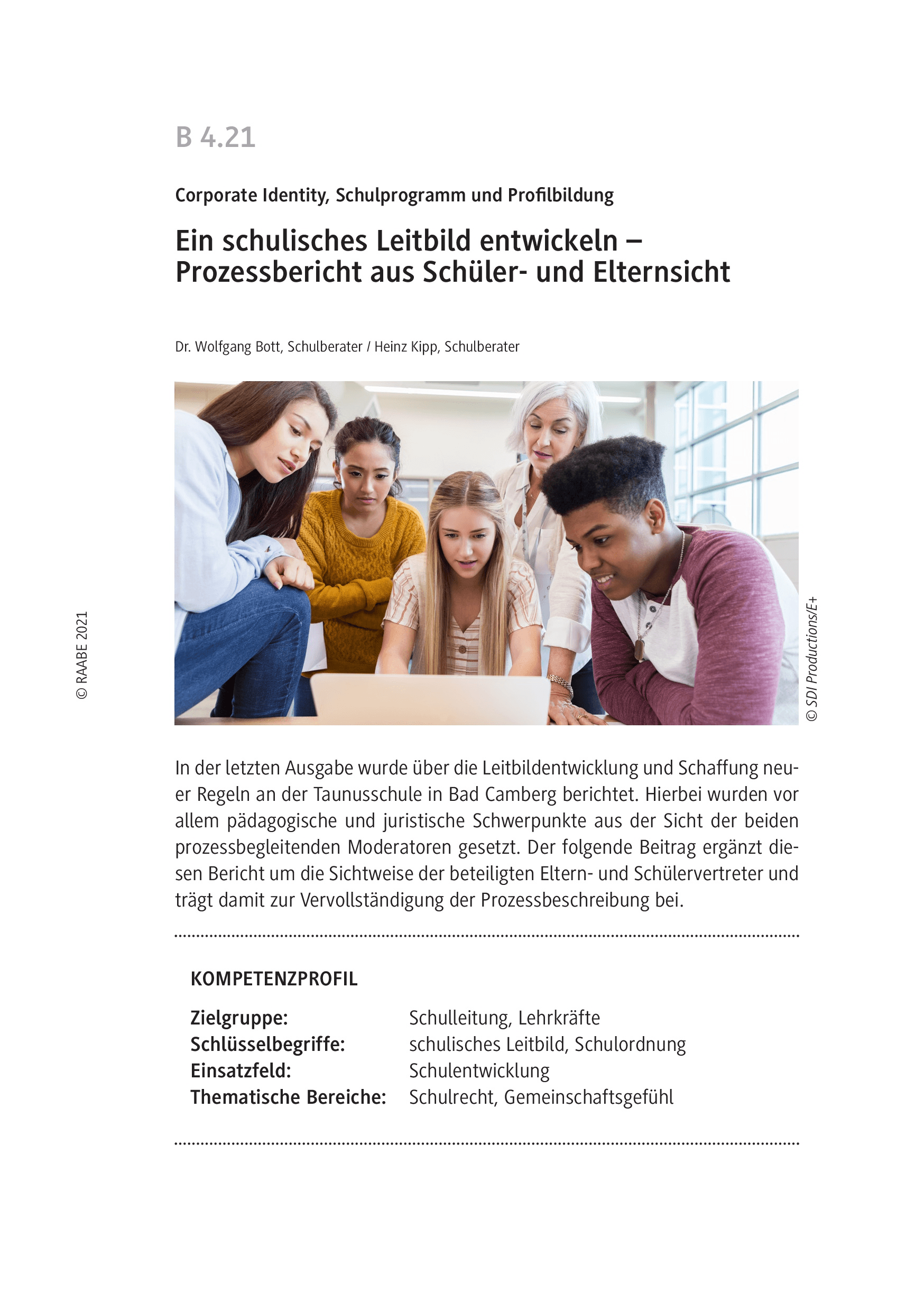 Ein schulisches Leitbild entwickeln