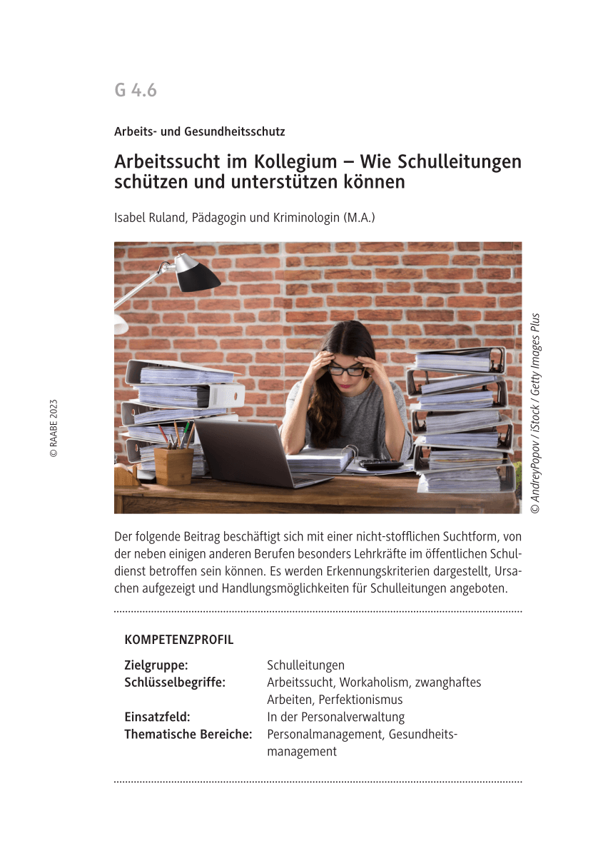 Arbeitssucht im Kollegium