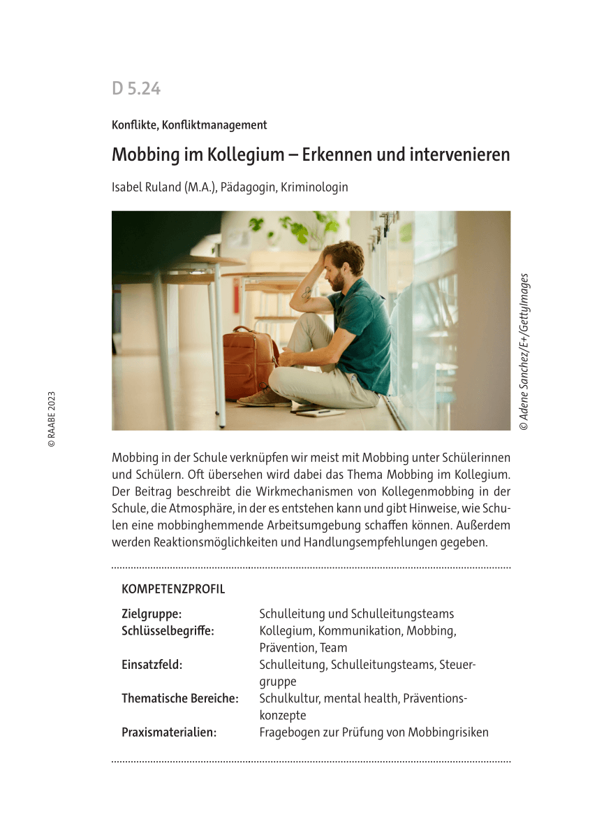 Mobbing im Kollegium