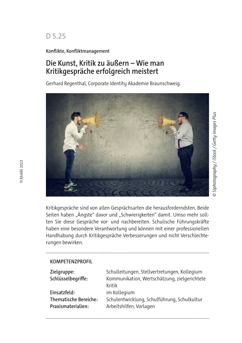 Die Kunst, Kritik zu äußern