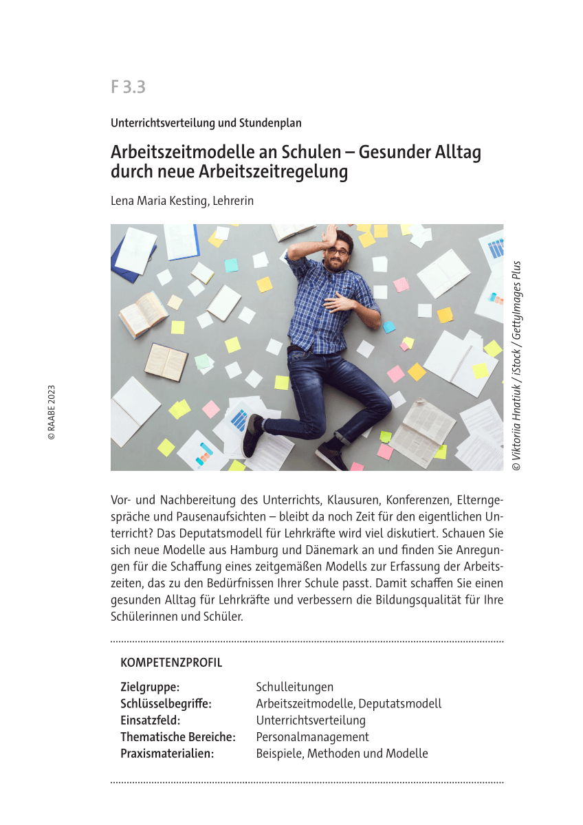 Arbeitszeitmodelle an Schulen