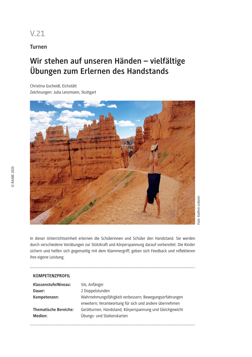 Wir stehen auf unseren Händen
