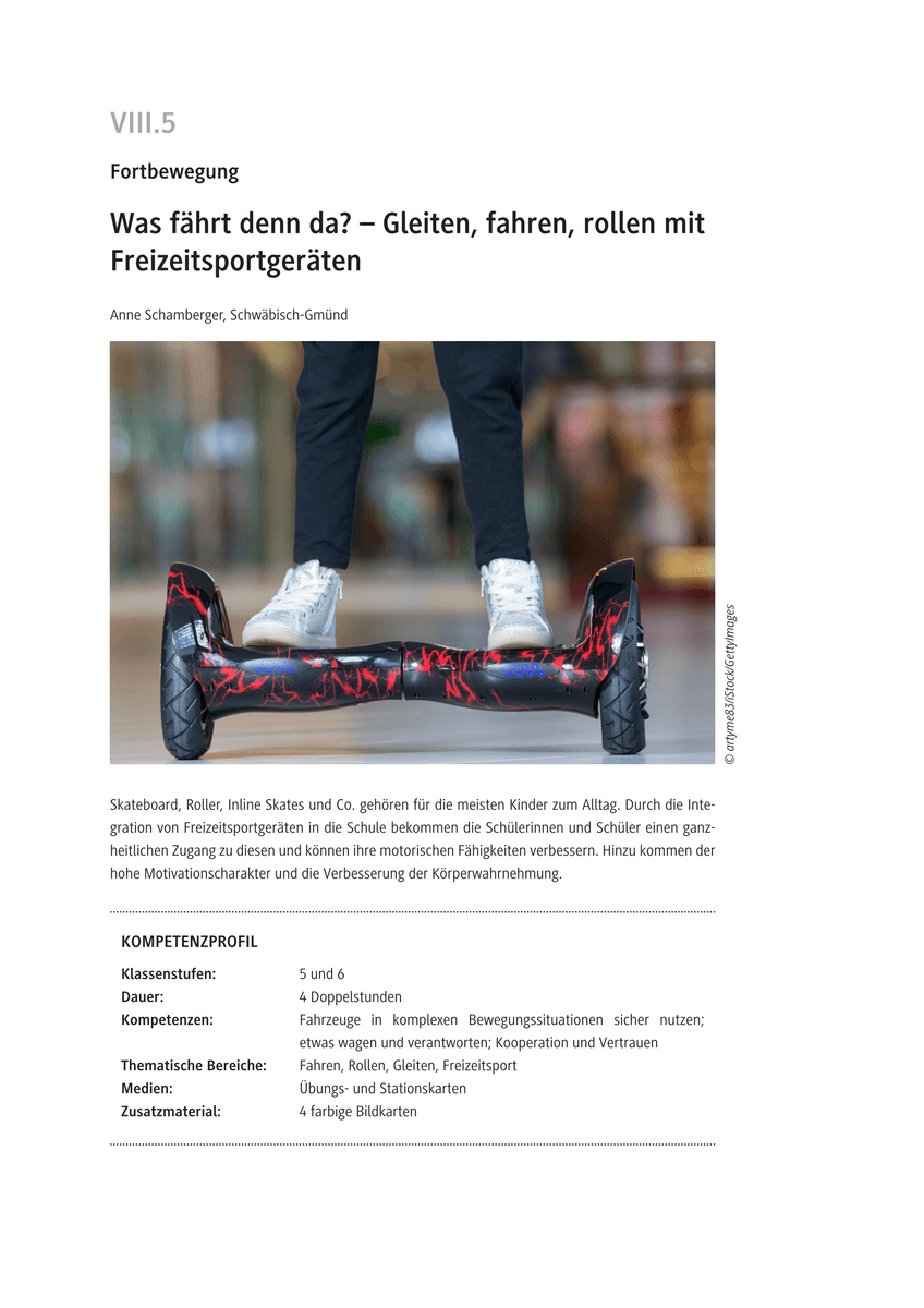 Gleiten, fahren, rollen mit Freizeitsportgeräten