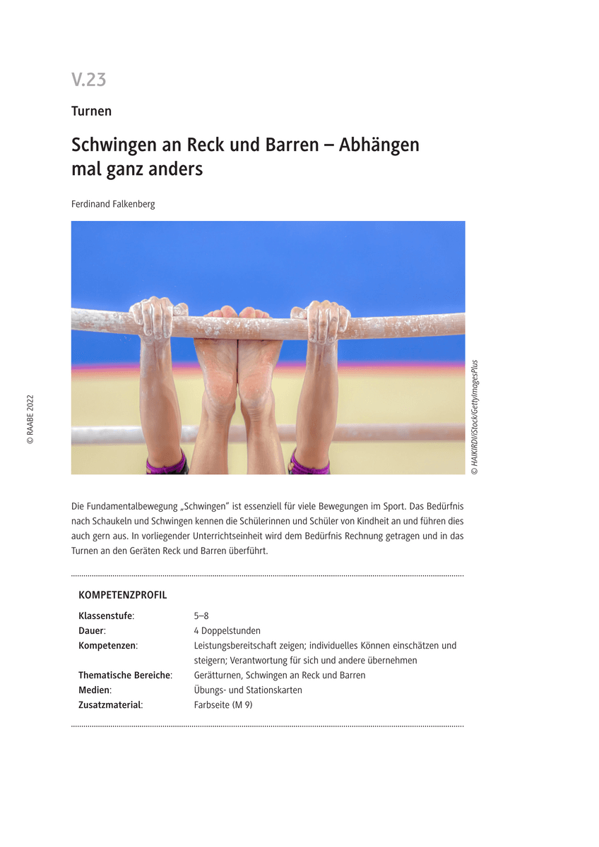 Schwingen an Reck und Barren