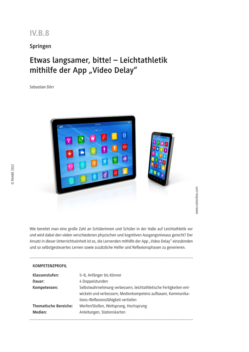 Leichtathletik mithilfe der App "Video Delay"