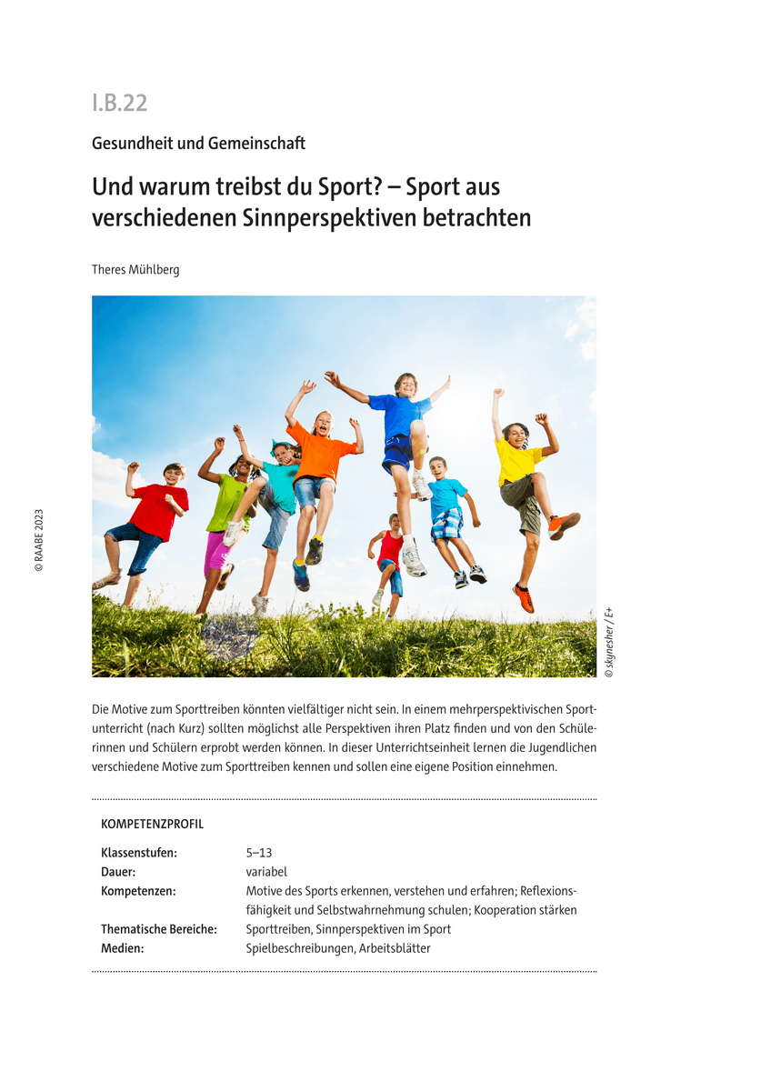 Sport aus verschiedenen Sinnperspektiven betrachten