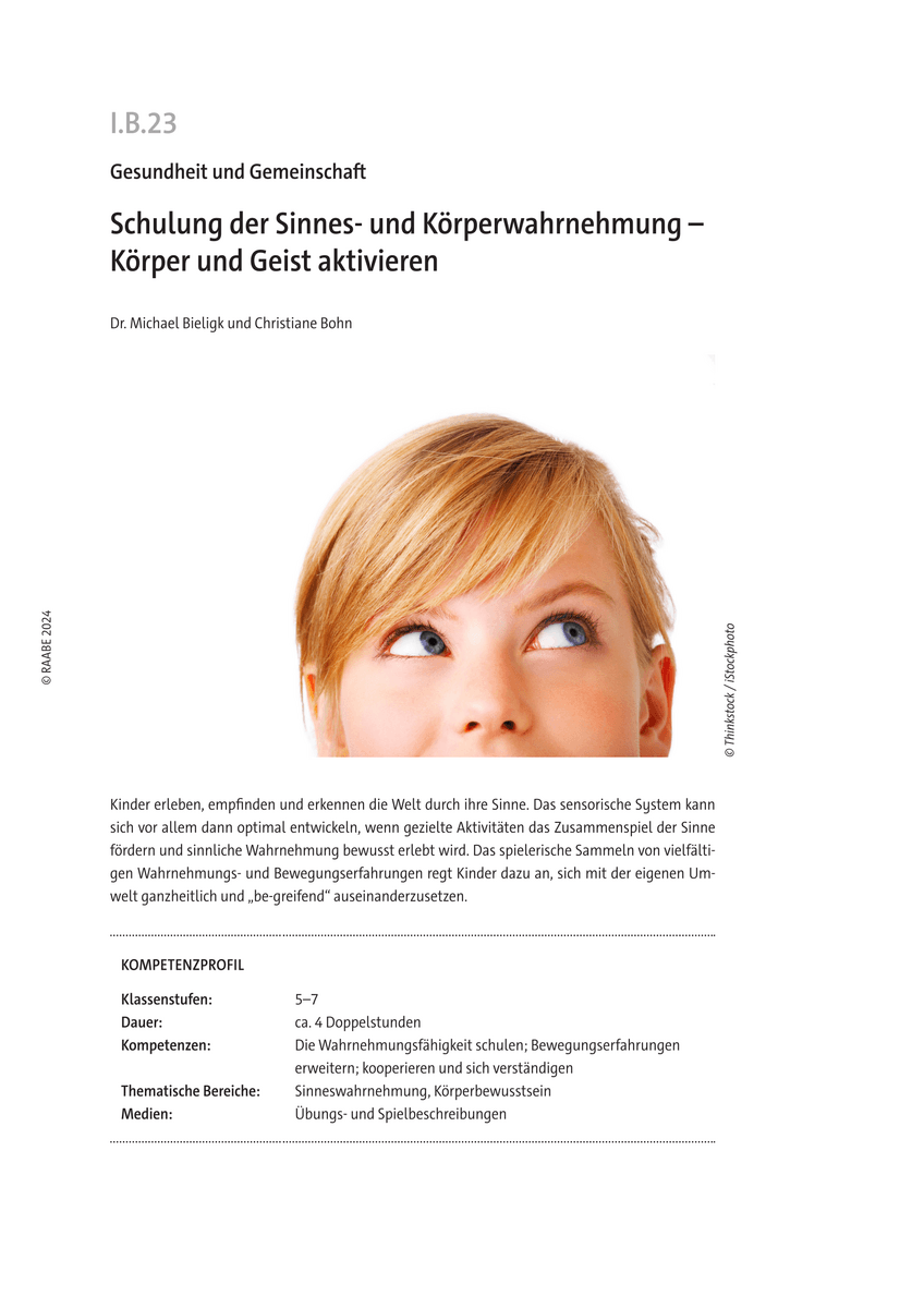 Schulung der Sinnes- und Körperwahrnehmung