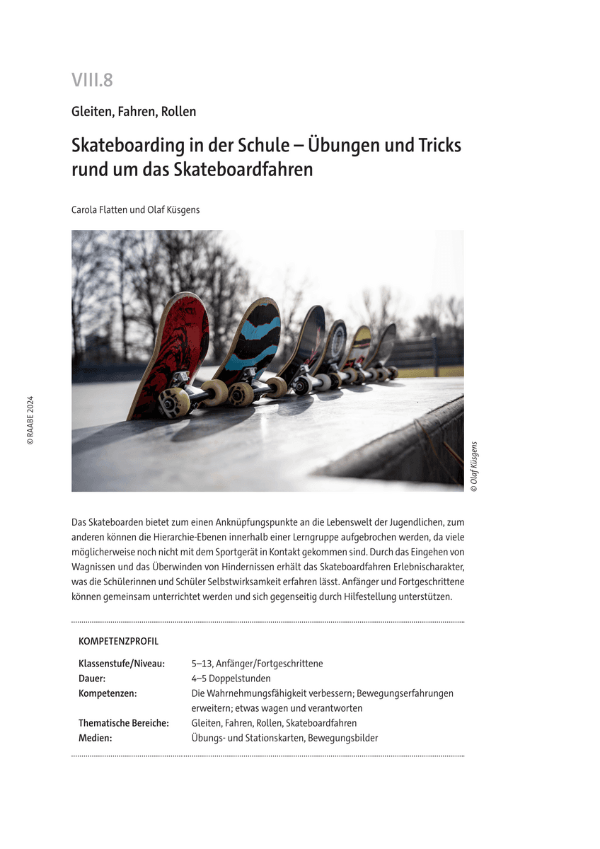 Skateboarding in der Schule