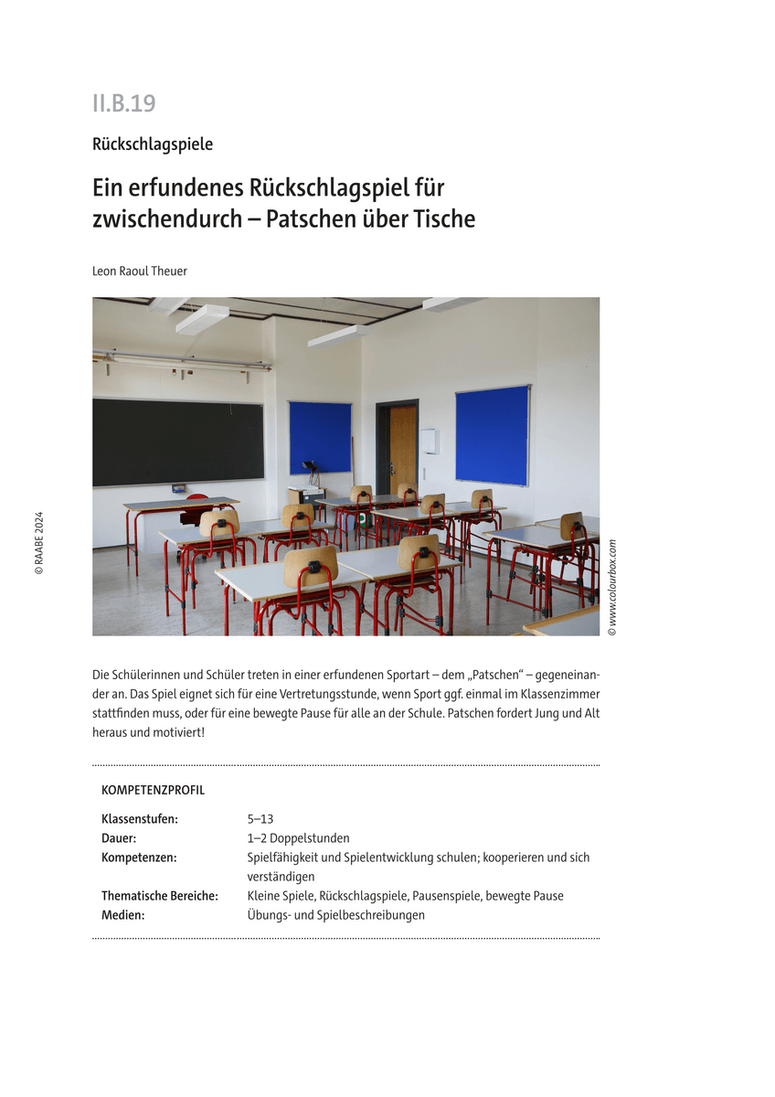 Ein erfundenes Rückschlagspiel für zwischendurch