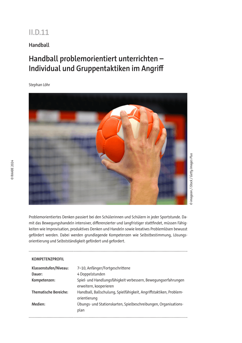 Handball problemorientiert unterrichten