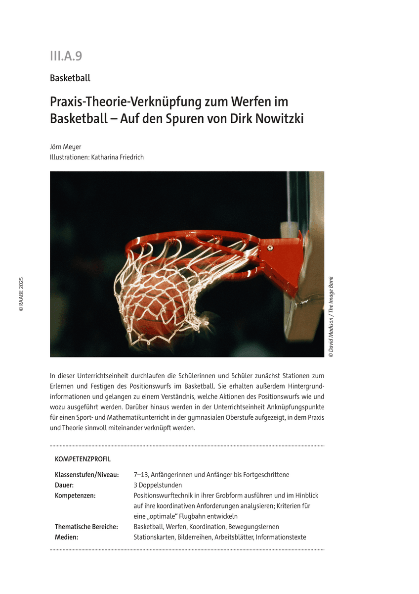 Praxis-Theorie-Verknüpfung zum Werfen im Basketball