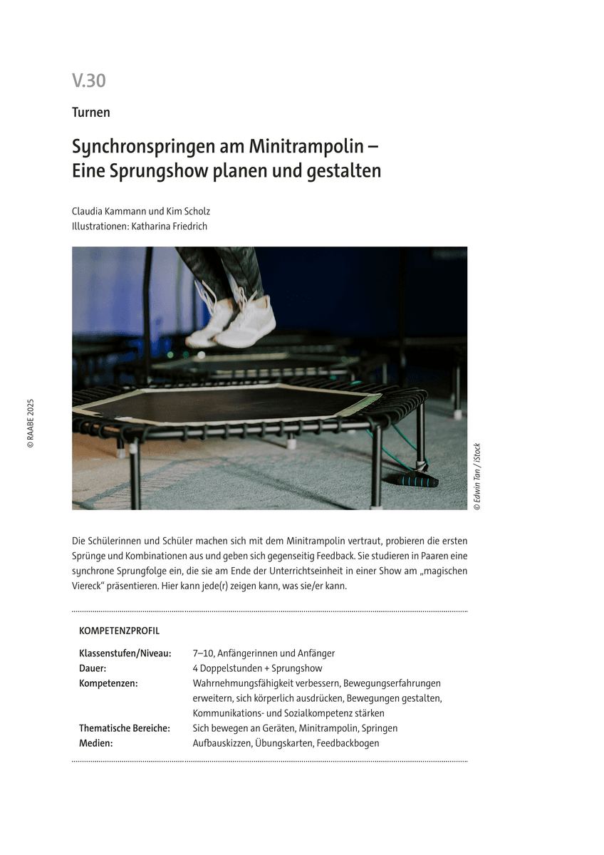 Synchronspringen am Minitrampolin