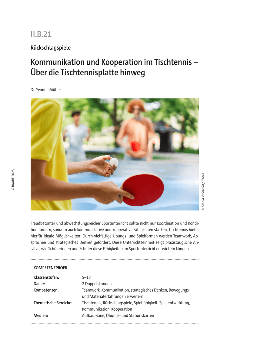 Kommunikation und Kooperation im Tischtennis