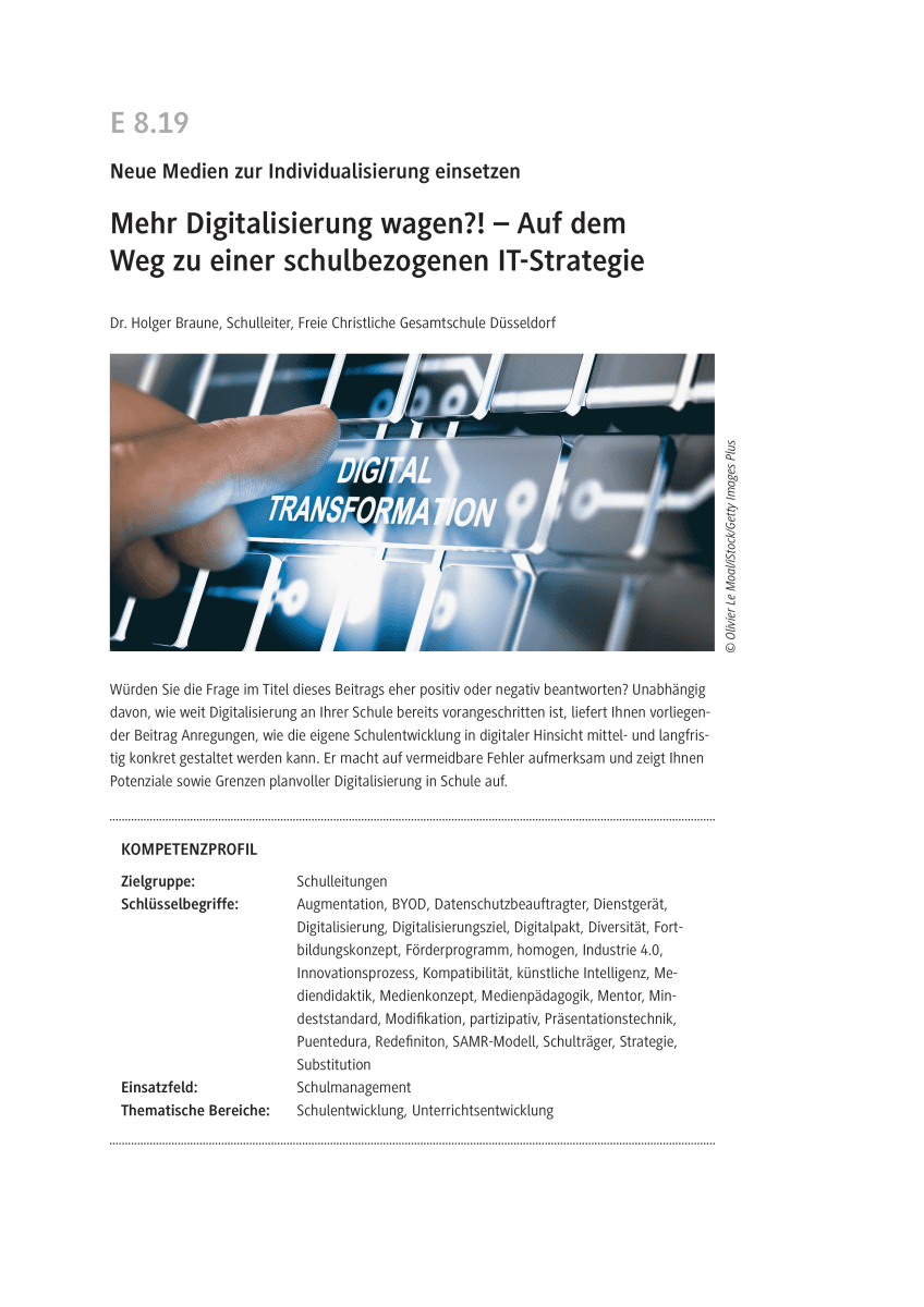 Mehr Digitalisierung wagen?! - Auf dem Weg zu einer schulbezogenen IT-Strategie