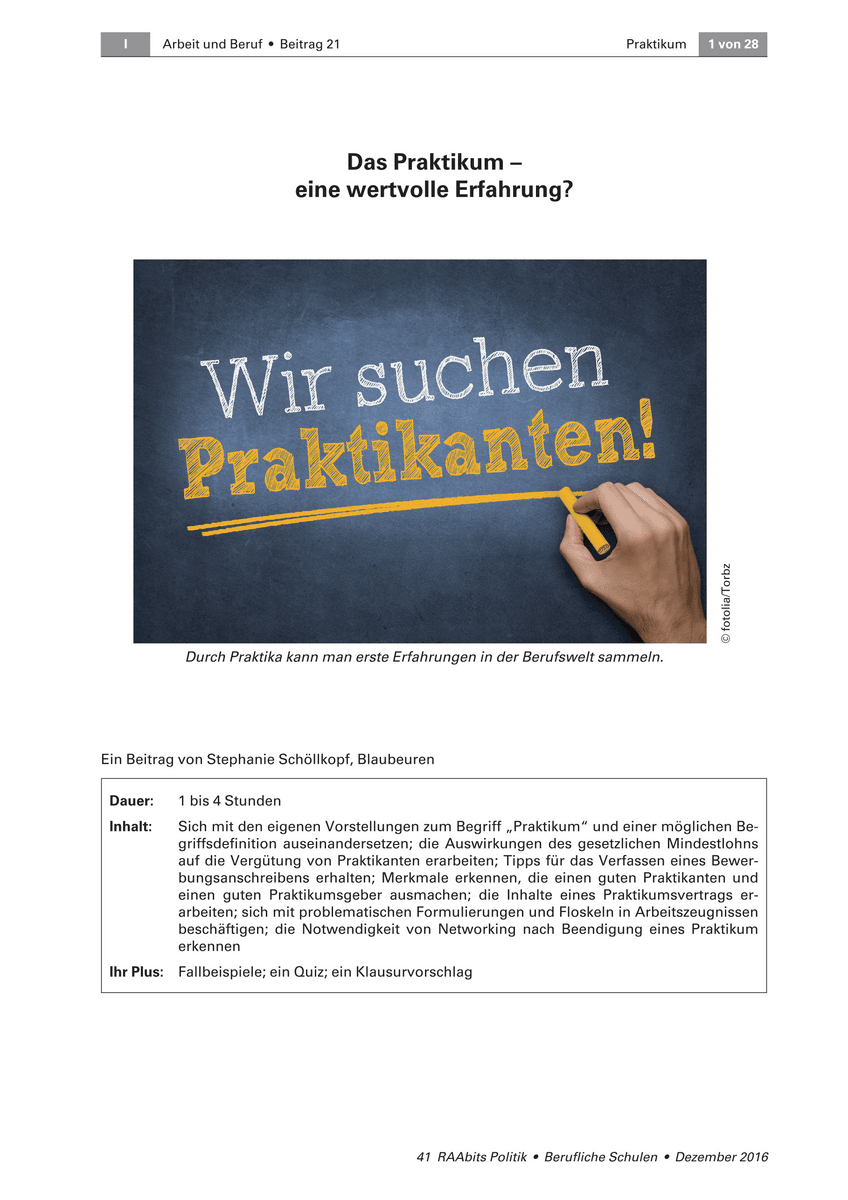 Das Praktikum