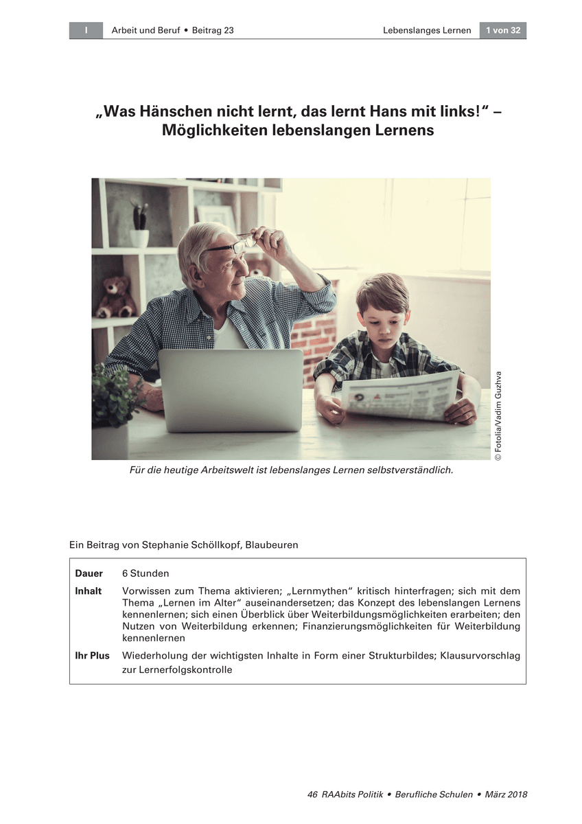 „Was Hänschen nicht lernt, das lernt Hans mit links!“