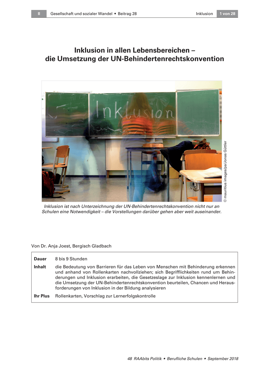 Inklusion in allen Lebensbereichen