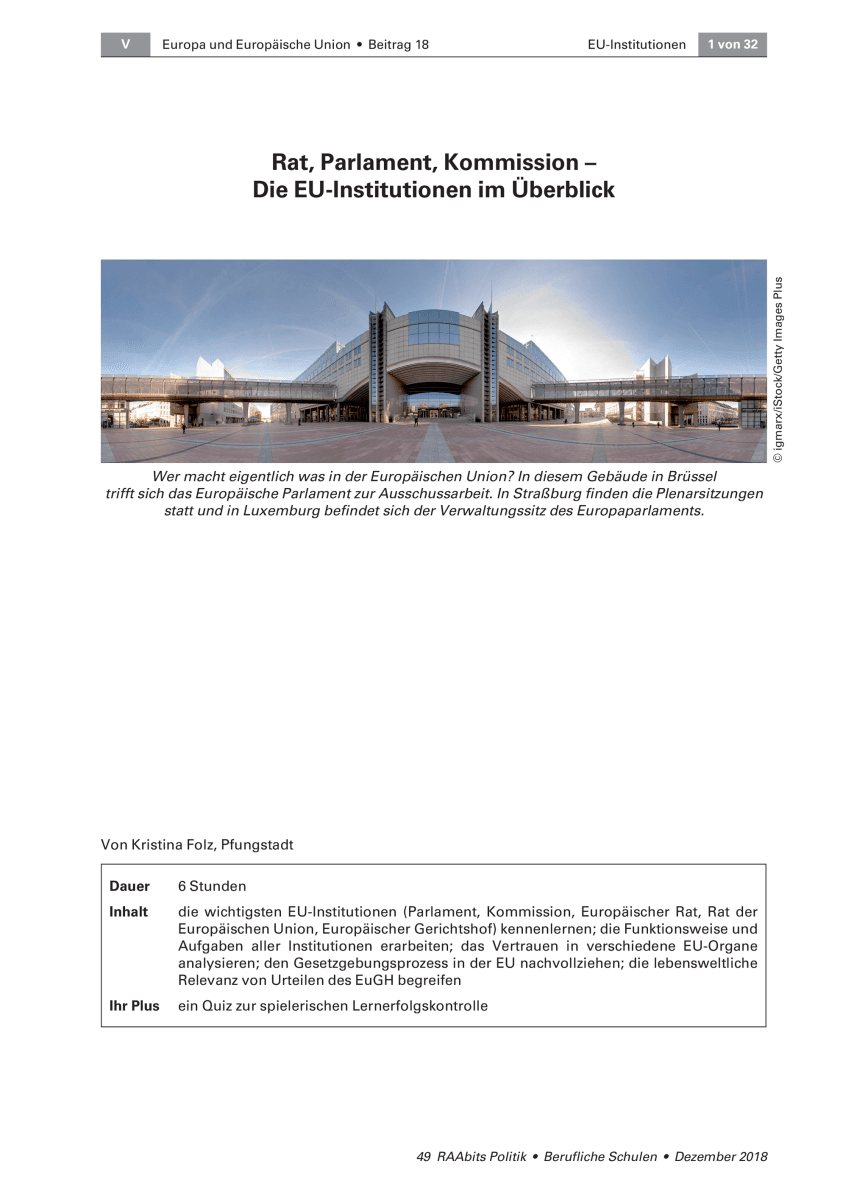 Rat, Parlament, Kommission