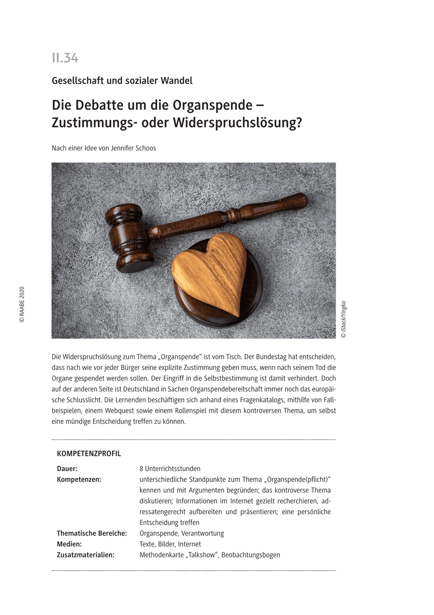 Die Debatte um die Organspende