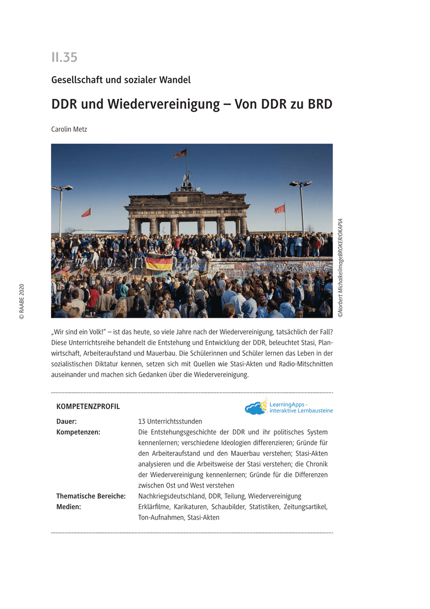 DDR und Wiedervereinigung