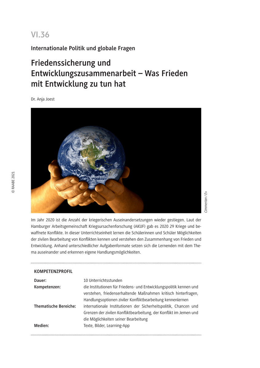 Friedenssicherung und Entwicklungszusammenarbeit