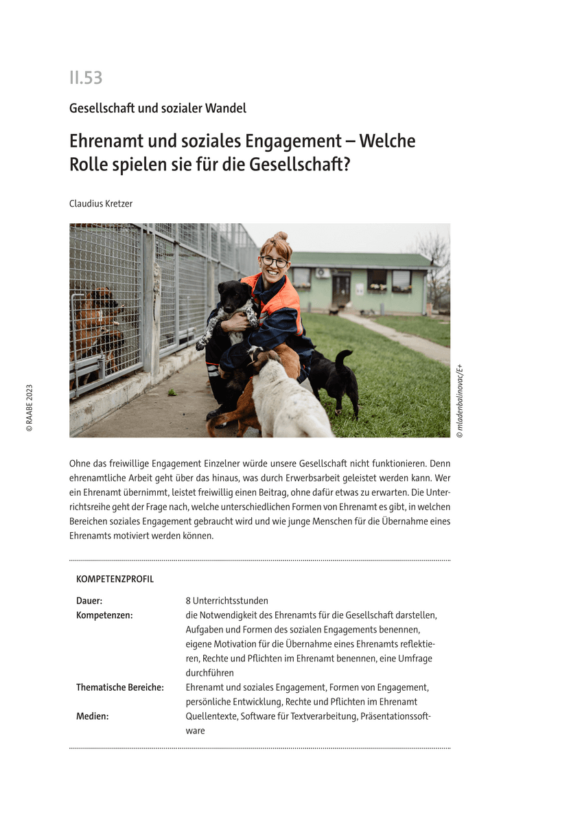 Ehrenamt und soziales Engagement