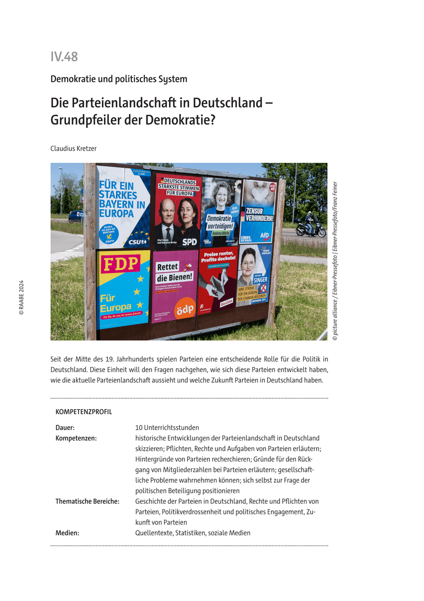 Die Parteienlandschaft in Deutschland