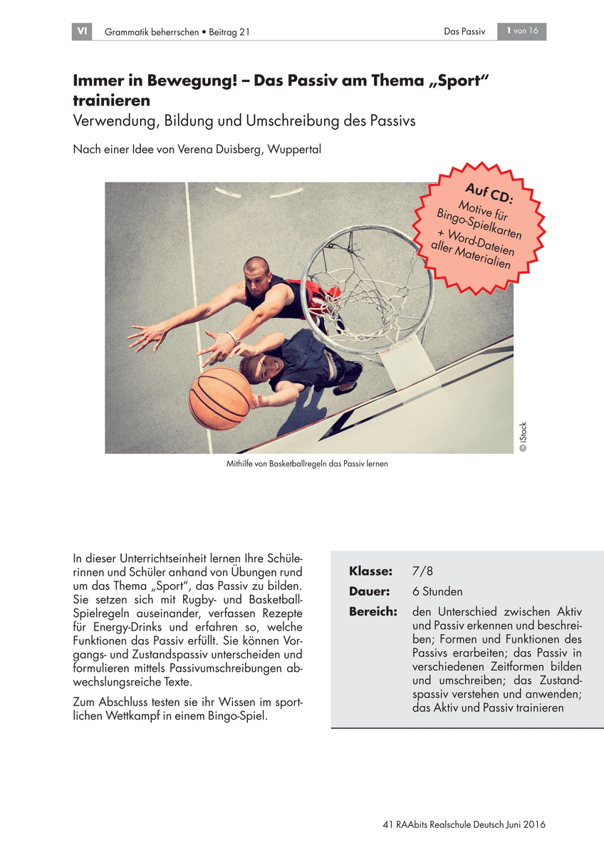 Immer in Bewegung! – Das Passiv am Thema „Sport“ trainieren