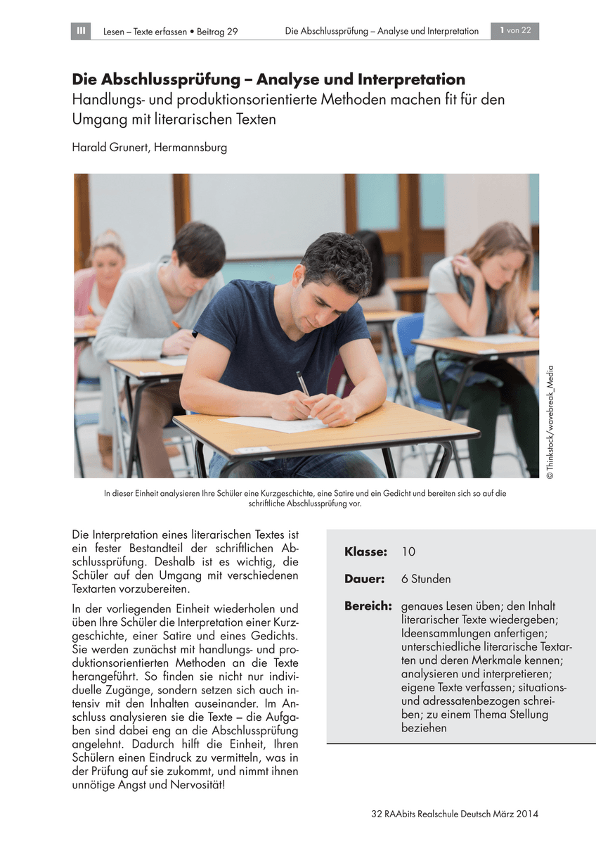 Die Abschlussprüfung – Analyse und Interpretation