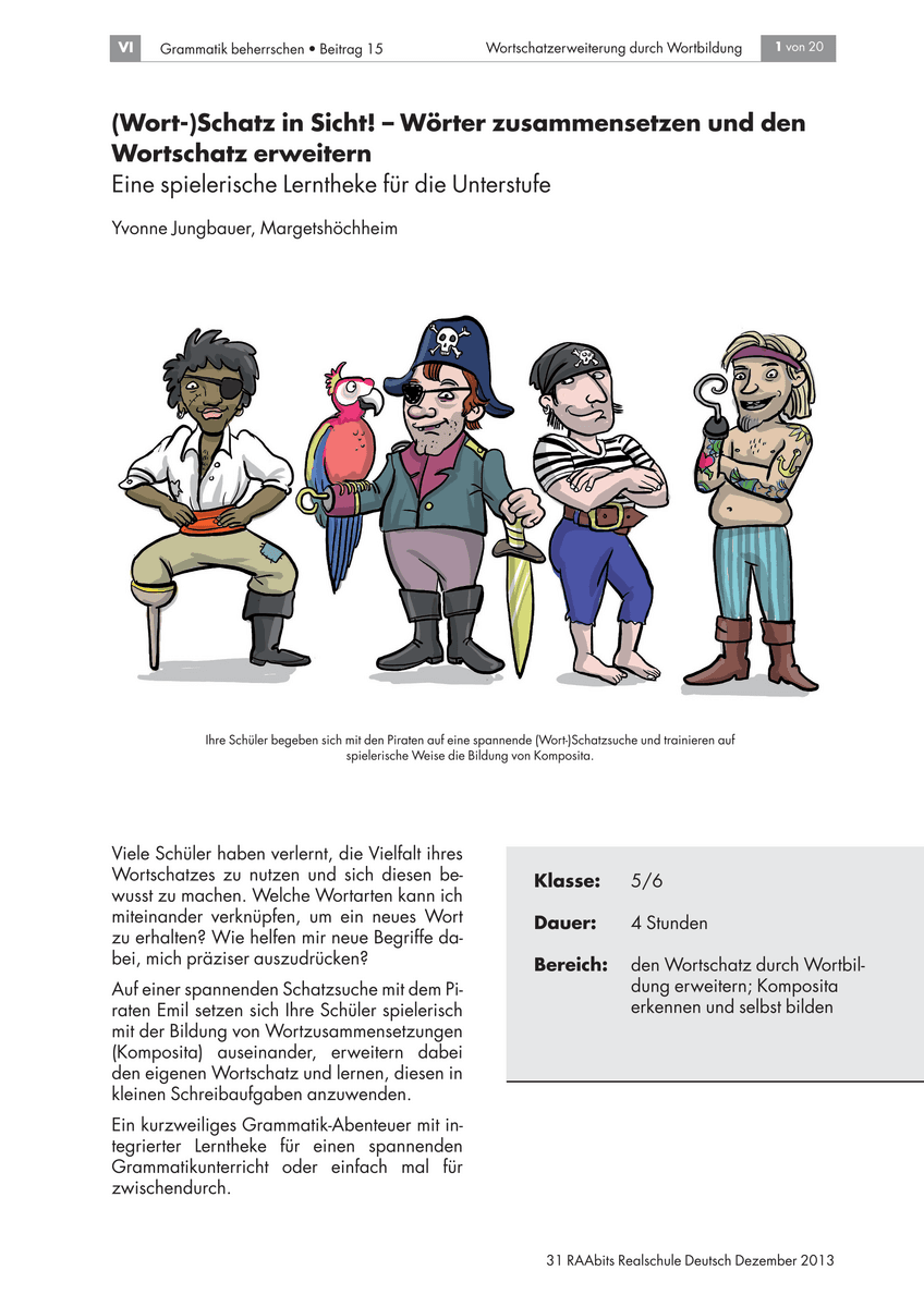 (Wort-)Schatz in Sicht! – Wörter zusammensetzen und den Wortschatz erweitern
