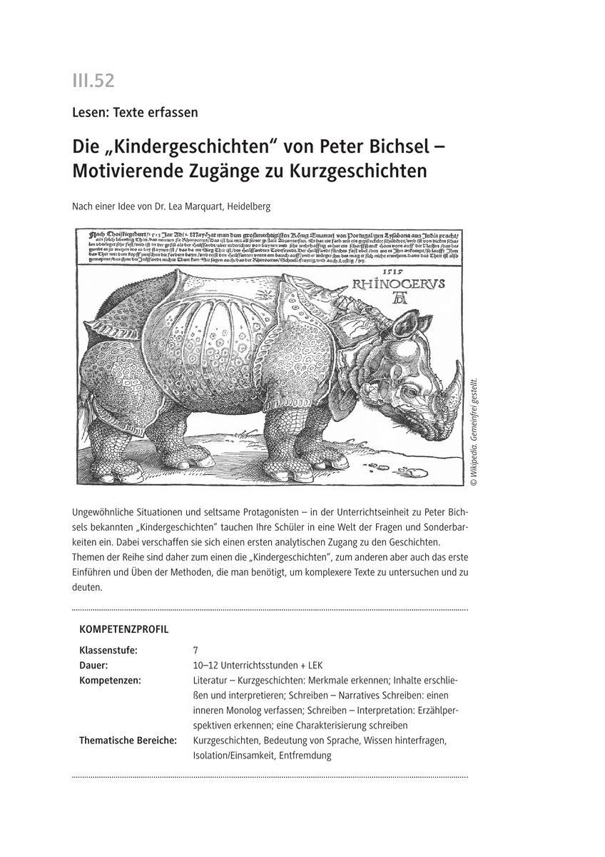 Die „Kindergeschichten“ von Peter Bichsel