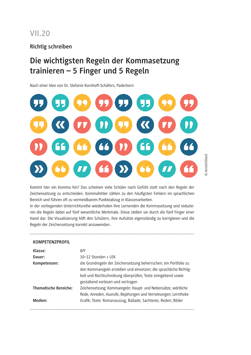 Die wichtigsten Regeln der Kommasetzung trainieren