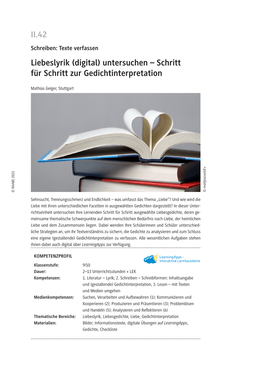 Liebeslyrik (digital) erschließen