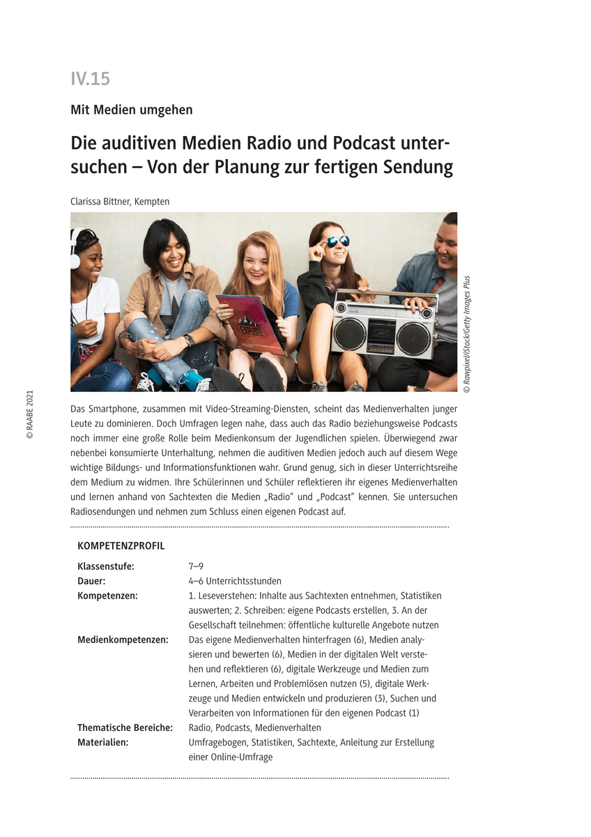 Die auditiven Medien Radio und Podcast untersuchen