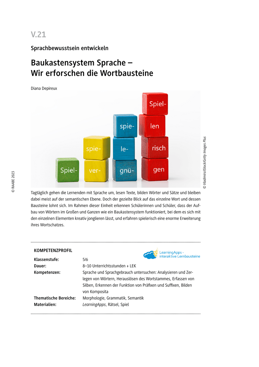 Baukastensystem Sprache