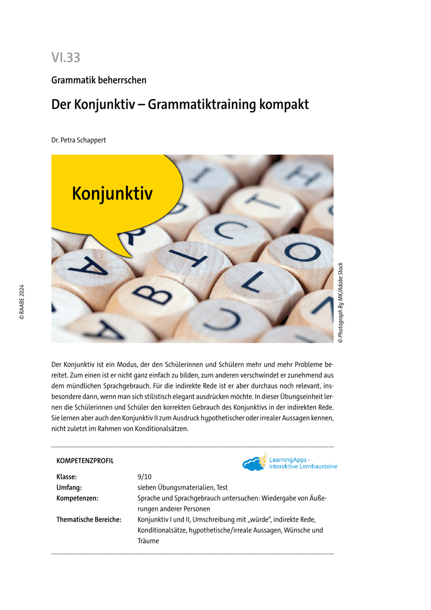 Grammatiktraining kompakt: Der Konjunktiv