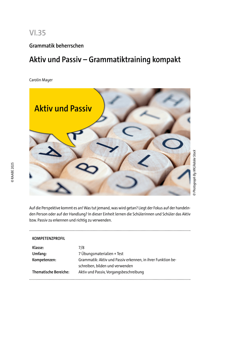 Grammatiktraining kompakt: Aktiv und Passiv